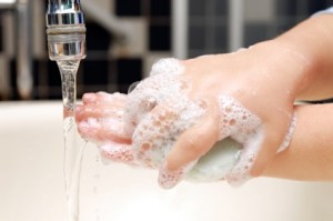 Scrub or use sanitizer when sick