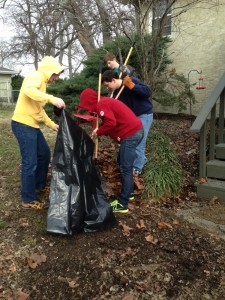 Youth helping with Yardwork!