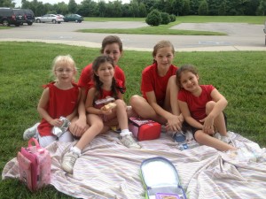 Enjoying lunch on God’s beautiful lawn!