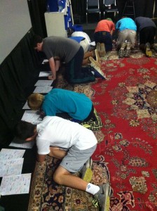 Young men of Manasseh writing encouragement notes to send to Saints around the nation!